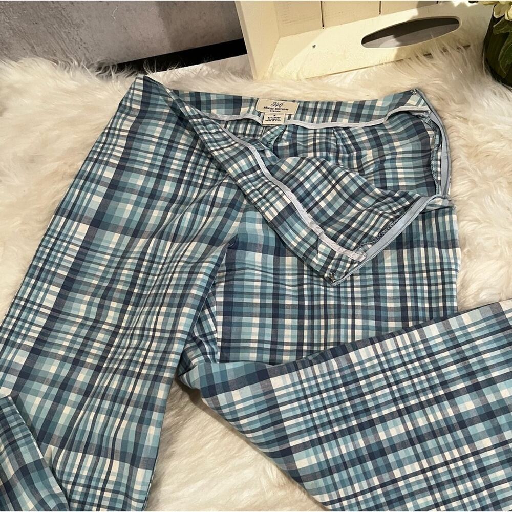 NEW Brooks Brothers 346 Preppy Cotton Poplin Plaid Y2K Capri Yacht Pants 6 NWOT - Picture 8 of 16